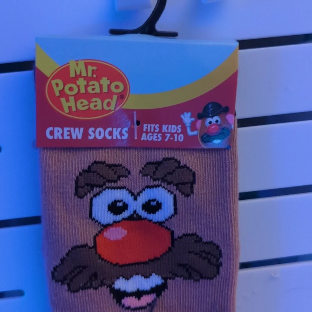 Kids Crew Socks - Blue and Tan
